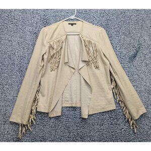 Alberto Makali Western Faux Leather Jacket Size M Fringe Country Tassle Buckskin